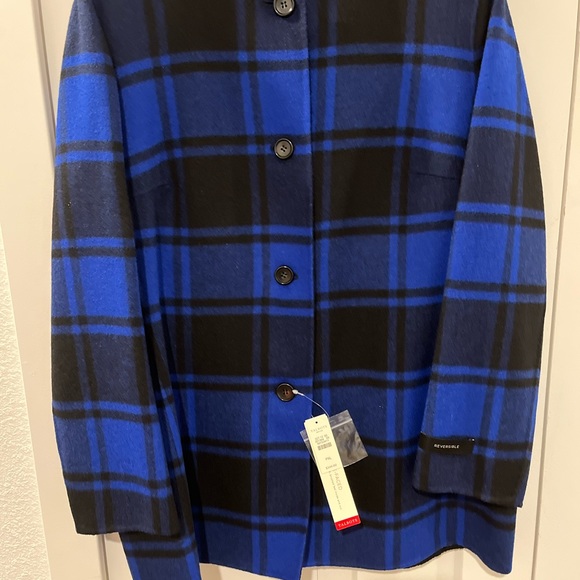 TALBOTS NWT AUTHENTIC TARTAN MAJESTY BLUE & BLACK COLLARLESS CLASIC JACKET - Picture 11 of 17
